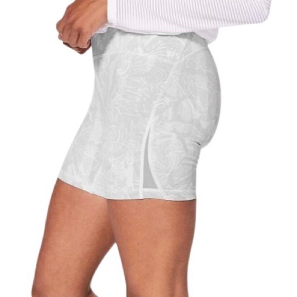 Size 8 Lululemon Train Times Short 6" Inseam  Eternal Wave White / White